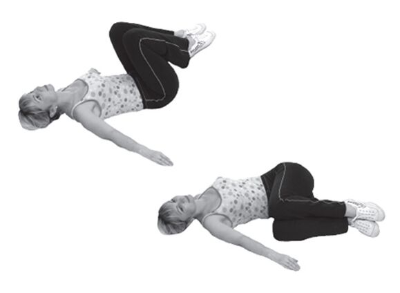 Exercice avec les jambes fléchies au niveau des genoux pour l'arthrose de l'articulation de la hanche